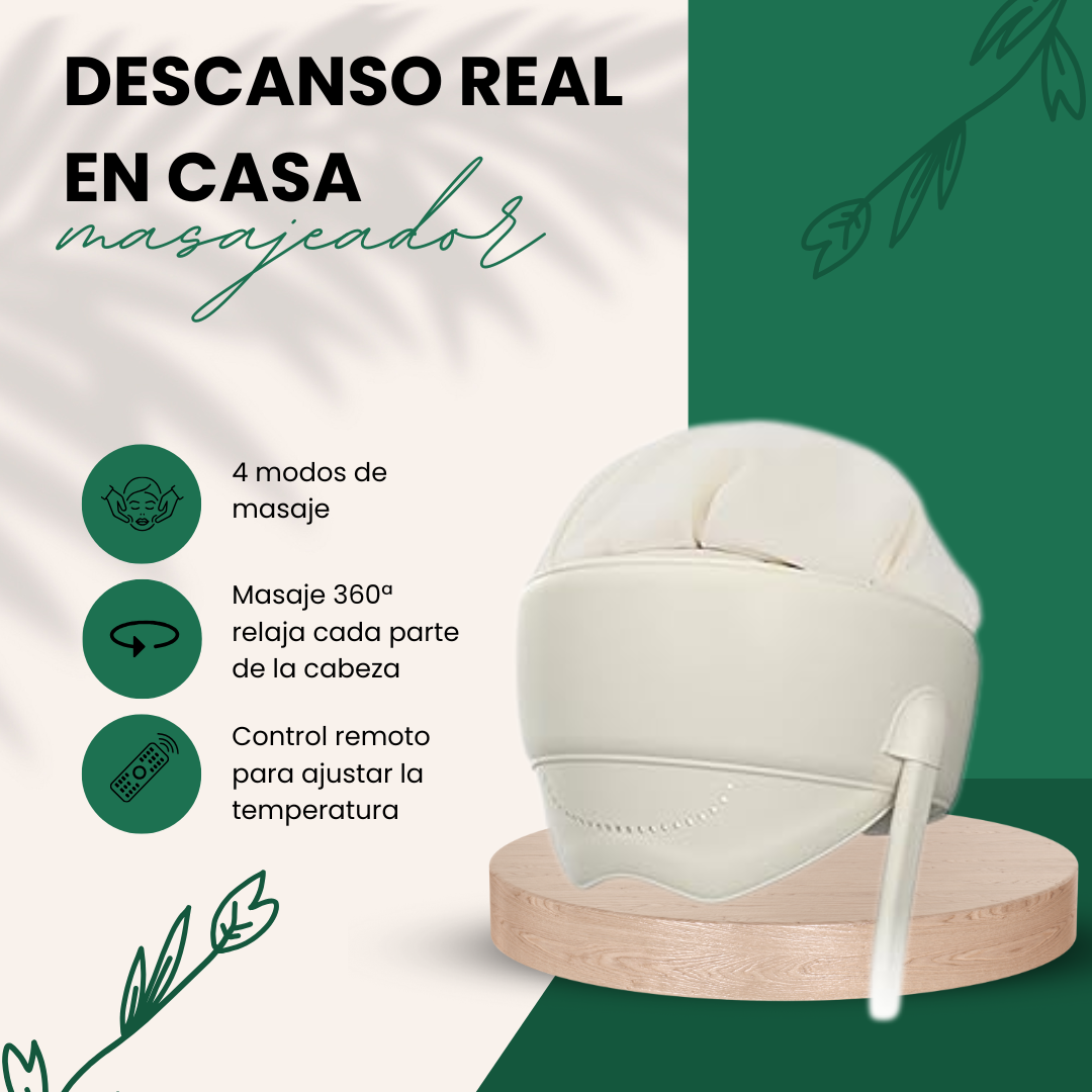 Masajeador de Cabeza y Ojos con Aire y Calor Terapéutico